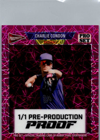 Charlie Condon 2026 Leaf Pro Set Pink Mini 1/1 Pre Production Proof, Rockies