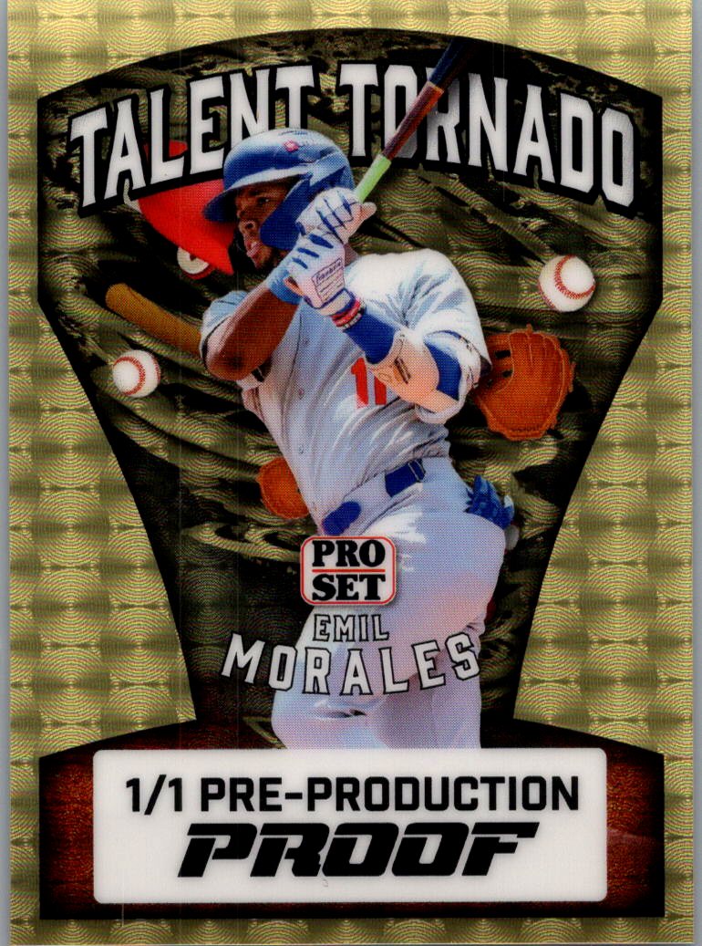 Emil Morales 2026 Pro Set Gold Talent Tornado 1/1 Pre Production Proof, Dodgers