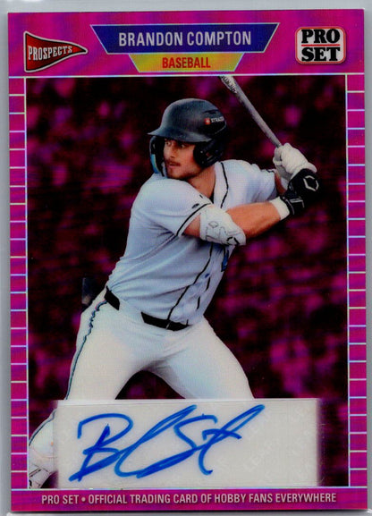 Brandon Compton 2026 Pro Set Prospects Pink Auto. /7 - Miami Marlins