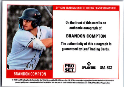 Brandon Compton 2026 Pro Set Prospects Pink Auto. /7 - Miami Marlins