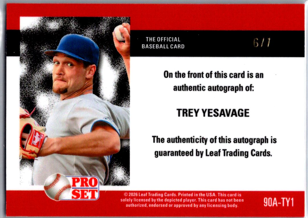 Trey Yesavage 2026 Pro Set Prospects Pink Auto. /7 - Toronto Bluejays