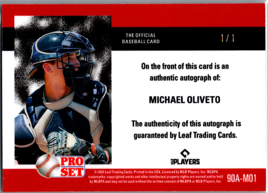 Michael Oliveto 2026 Pro Set Prospects Gold /1 Auto - Detroit Tigers