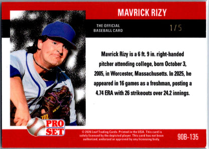 Mavrick Rizy 2026 Pro Set Prospects Blue /5 - Old Miss.