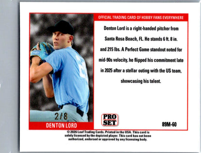 Denton Lord 2026 Pro Set Prospects Blue Mini /8