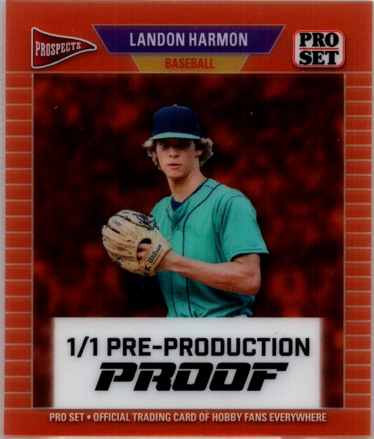 Landon Harmon 2026 Pro Set Orange Acetate 1/1 Proof - Washington Nationals