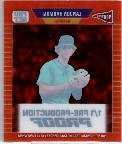 Landon Harmon 2026 Pro Set Orange Acetate 1/1 Proof - Washington Nationals