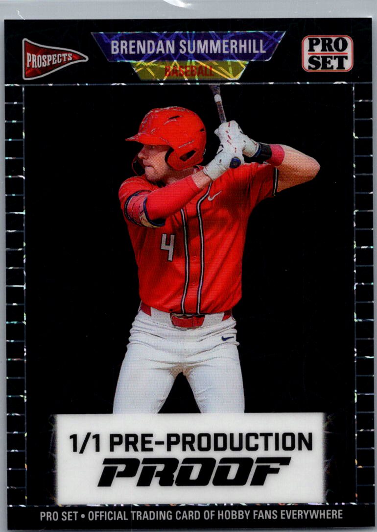 Brendan Summerhill 2026 Pro Set Black Pre Production 1/1 - Tampa Bay Rays