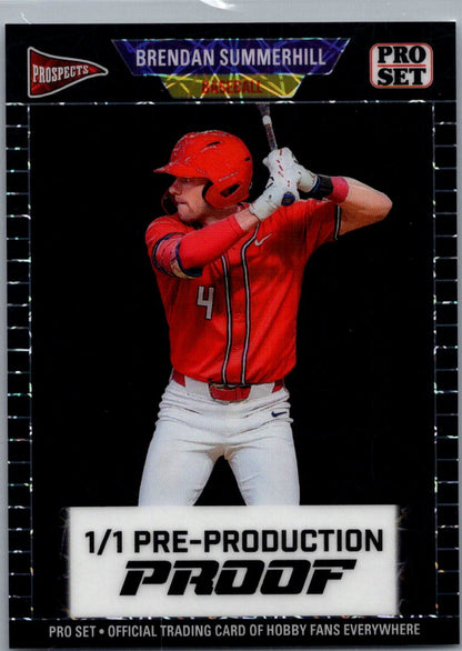 Brendan Summerhill 2026 Pro Set Black Pre Production 1/1 - Tampa Bay Rays
