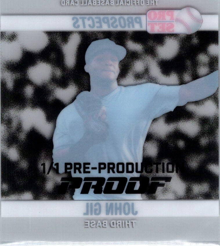 John Gill 2026 Pro Set 1/1 Pre Production Proof Acetate - Atlanta Braves