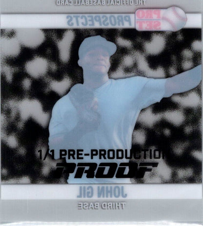 John Gill 2026 Pro Set 1/1 Pre Production Proof Acetate - Atlanta Braves