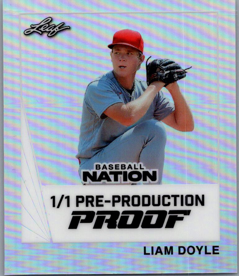 Liam Doyle 2026 Leaf Baseball Nation Silver Mini /1 Proof - Cardinals