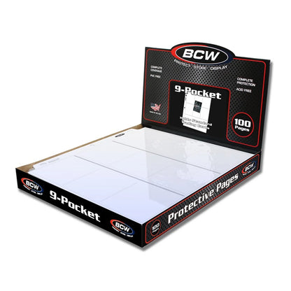 9-Pocket Plastic Sheets- 100 Pack