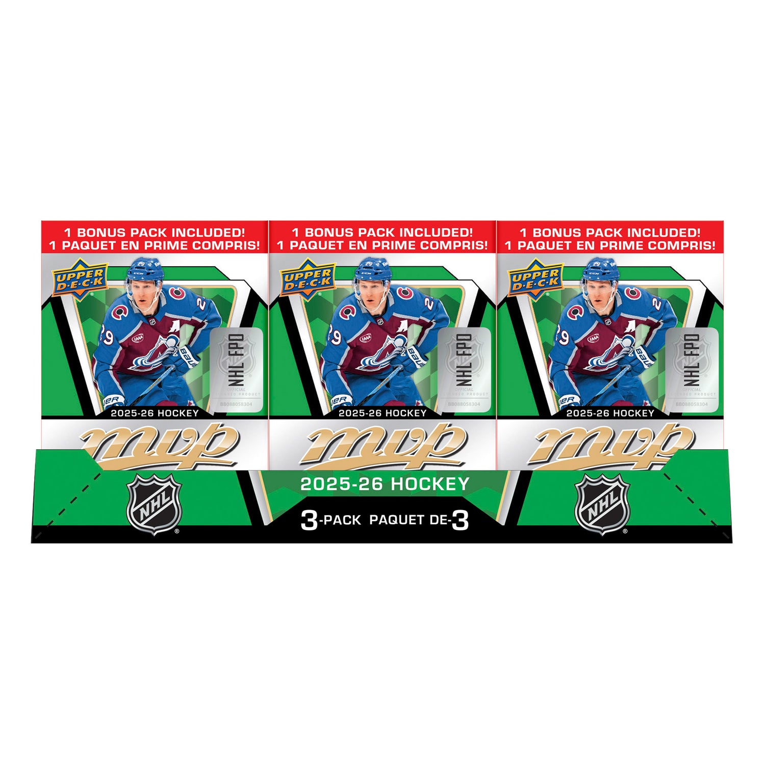 Upper Deck 2025-26 Hockey MVP Blaster Box, 3-Pack