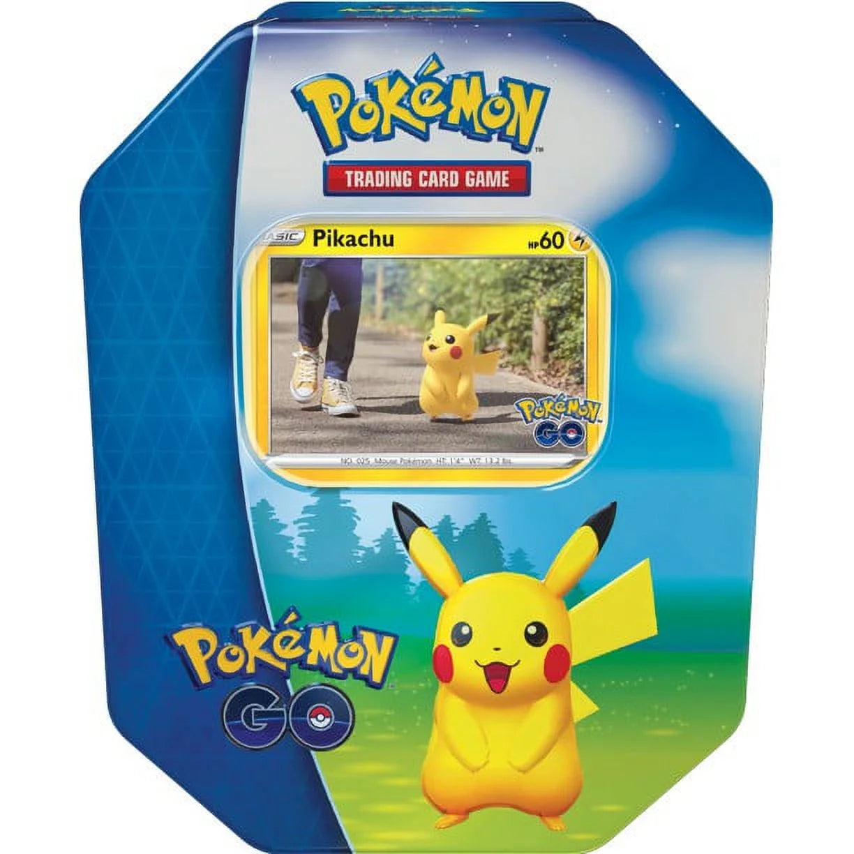GO Pikachu Tin Set (4 Booster Packs, 2 Foil Promo Cards & More)