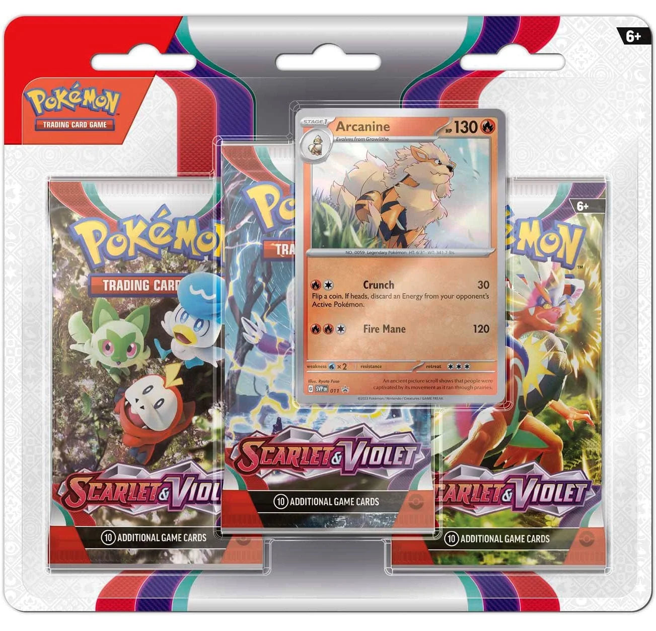 Scarlet & Violet Base Set Arcanine Special Edition (3 Booster Packs & 1 Foil Promo Card)