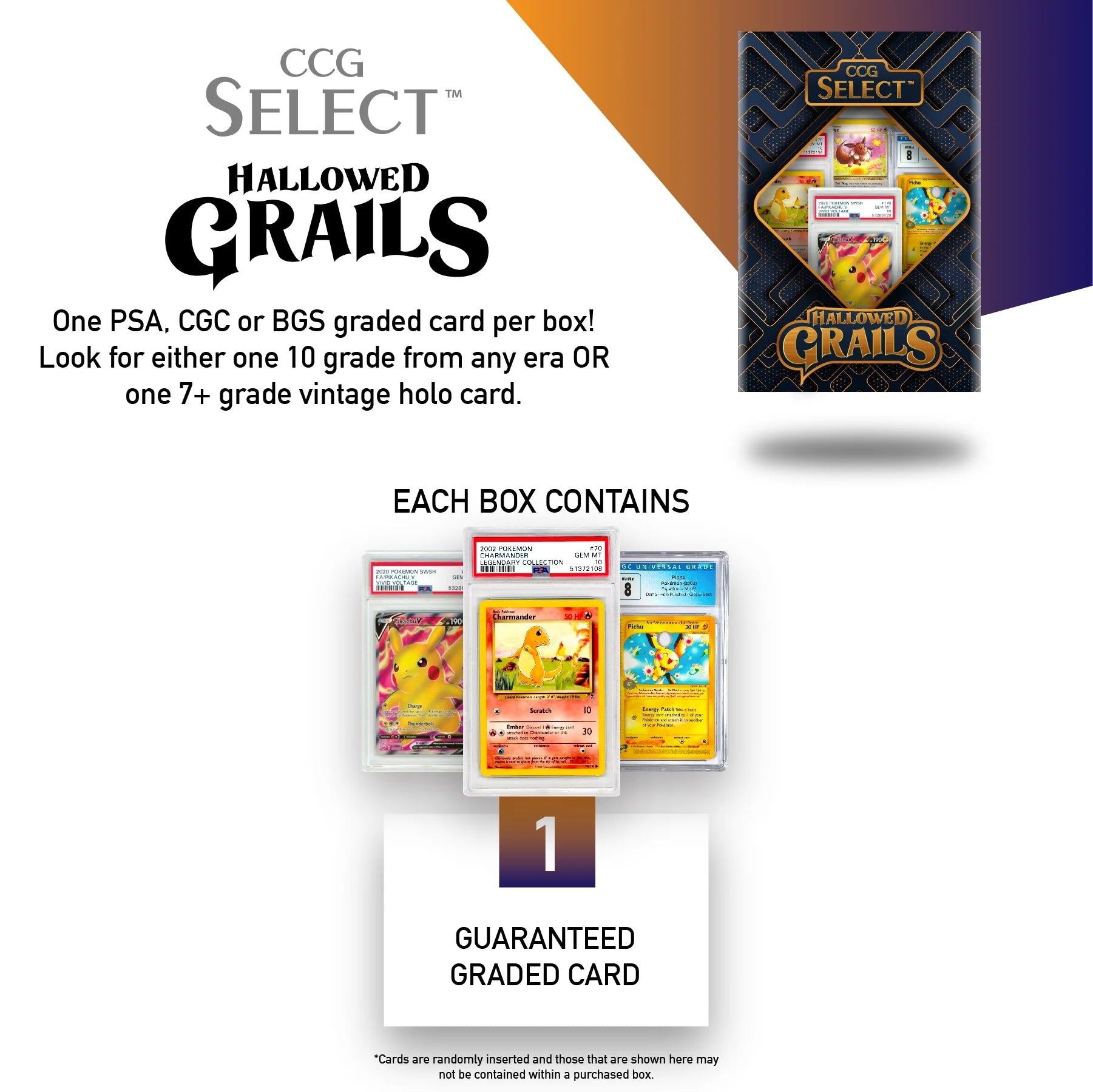 | Hallowed Grails | 1X Guaranteed Graded Card | 7+ Vintage Holo or 10 Grade | PSA, CGC, BGS